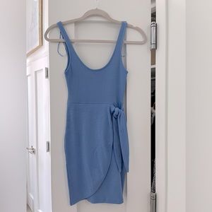 Zara blue knitted wrap dress